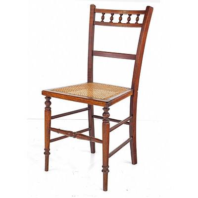 Three Edwardian Cane Seated Occasional Chairs Early 20th Century