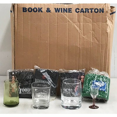 2x Boxes of Glasses & Box of Stubby Holders