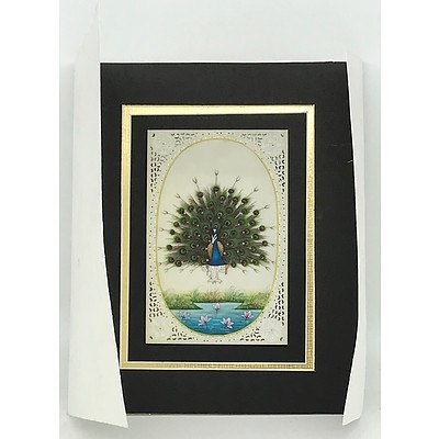 Indo-Persian Peacock Painted on Plastic