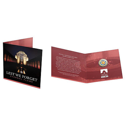 RAM Lest We Forget Eternal Flame 2018 $2 C Mintmark Coloured Uncirculated Coin