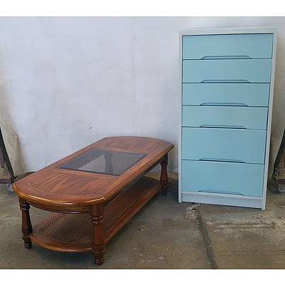 Chest of Drawers, Outdoor Dining Suite, Coffee Table and Various Other Furniture