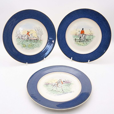 Group of Six Antique Burleigh Hunting Scene Plates