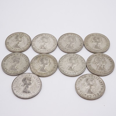 Ten Australian Elizabeth II Florins