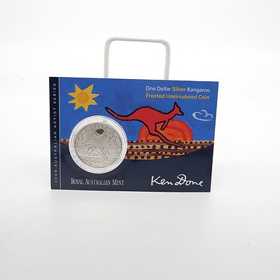 RAM 2009 Australian Artist Series Ken Done One Dollar Silver Kangaroo Uncirculated Coin