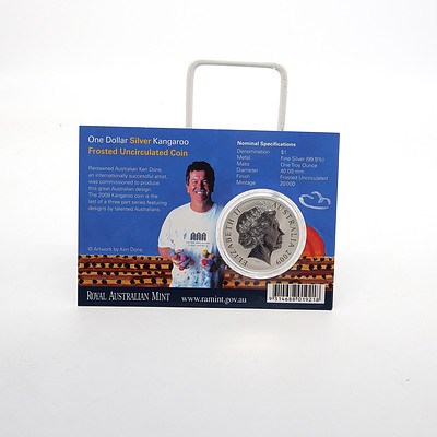 RAM 2009 Australian Artist Series Ken Done One Dollar Silver Kangaroo Uncirculated Coin