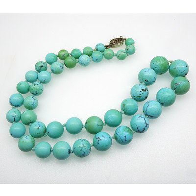 Natural Turquoise Graduated Necklace