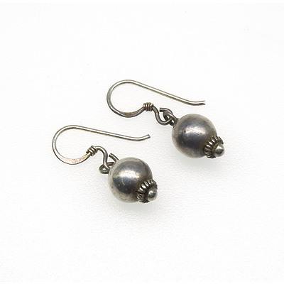 Silver Ball Drop Earrings