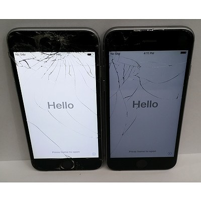 Apple (A1688 & A1586) 4.7-Inch GSM Space Grey 64GB iPhone 6 & 6s - Lot of Two