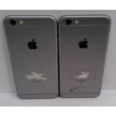 Apple (A1688 & A1586) 4.7-Inch GSM Space Grey 64GB iPhone 6 & 6s - Lot of Two