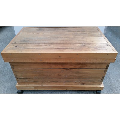 Rustic Hardwood Chest Made From 1800's Repurposed Antique Baltic Pine