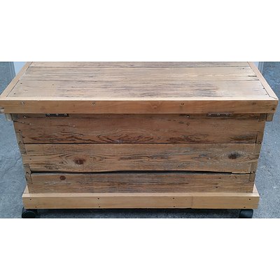 Rustic Hardwood Chest Made From 1800's Repurposed Antique Baltic Pine