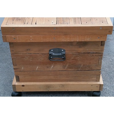 Rustic Hardwood Chest Made From 1800's Repurposed Antique Baltic Pine