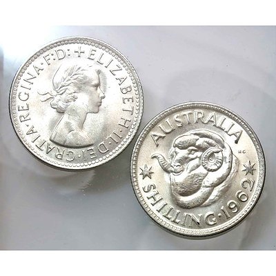 Australian Silver Shillings 1962 (x2)