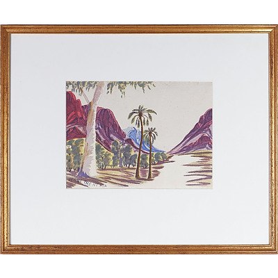 Kenneth Entata (1932-1982) Central Australian Landscape Watercolour