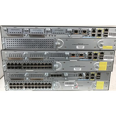 Cisco CISCO2911/K9 V05 Integrated Services Routers - Lot of 3