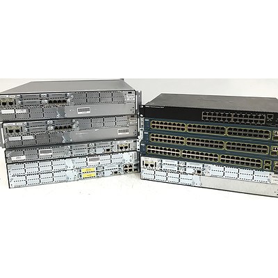 Cisco & Dell Routers & Switches - Lot of 9