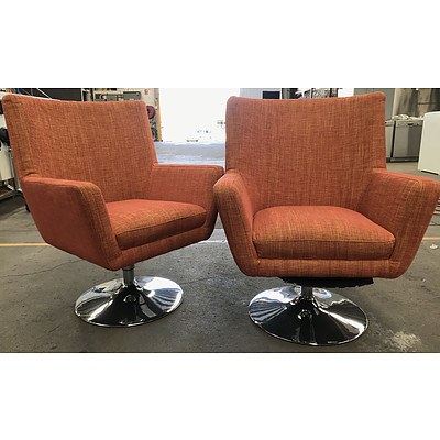 Two Auburn Retro-Style Arm Chairs