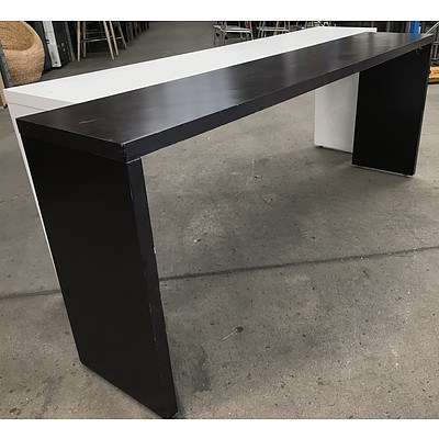 Black & White Laminate Rolling Hall Tables