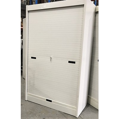 Omni Grey Melamine & Metal Storage Cabinets - Lot of 3