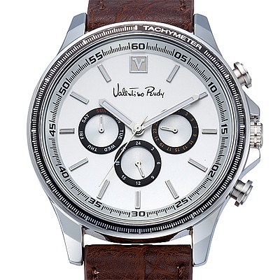 Valentino Rudy Men's Watch with Chronograph Movement and Leather Band