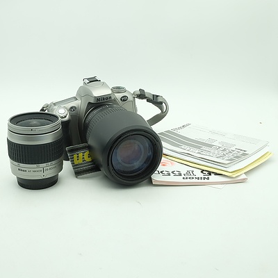 Nikon F55 Film Camera and Ten Elvis Presley Records, including Flaming Star, Let's be Friends and More