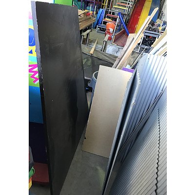 Eight White Laminate Cupboards