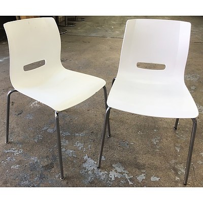 Allermuir Casper Egg White Monoshell Chairs - Lot of 12