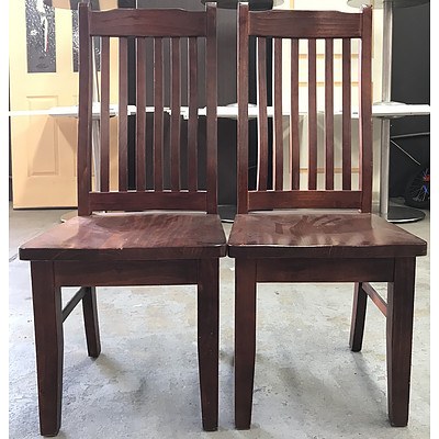 Six Walnut Dining Chairs