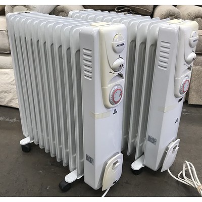 Two Heller 2400w Column Oil Heaters