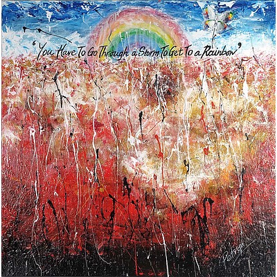 George Petrou, The Big Red Heart, Acrylic on Canvas