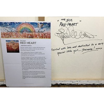 George Petrou, The Big Red Heart, Acrylic on Canvas