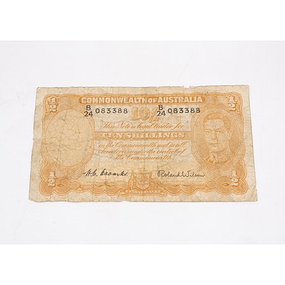 1955 Australian Ten Shillings Banknote