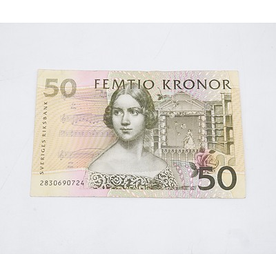 Swedish 50 Kronor Banknote