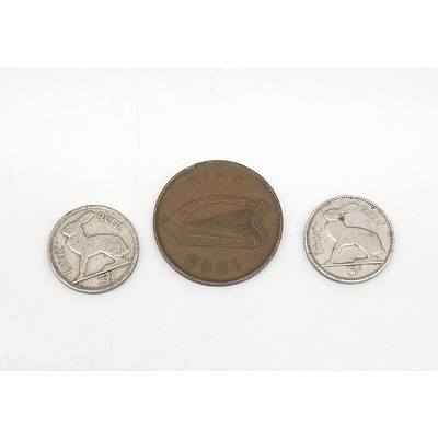 Ireland 1949 1/2d, 1942 3d and 1934 3d