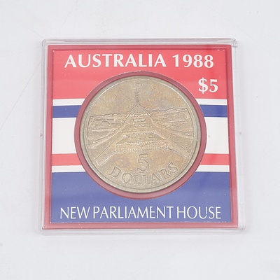 1988 Australia New Parliament House Five Dollar Coin