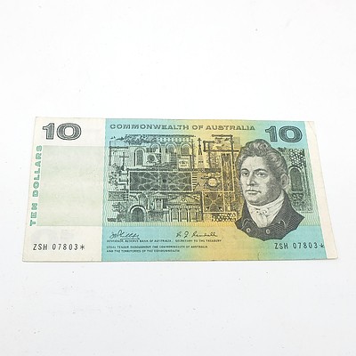 Scarce Commonwealth of Australia $10 Star Note, Phillips/Randall ZSH07803*