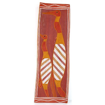 George Garrawun (1945–1993) Jabiru, Orche on Bark