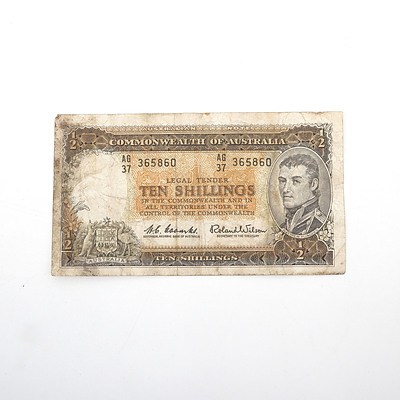 Commonwealth of Australia 10 Shillings Coombs/Wilson AG37 365860