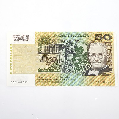 Australian Knight/Stone $50 Paper Note, YDE867567