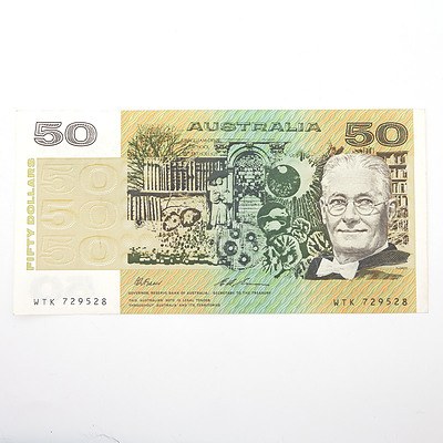 Australian Fraser/Evans $50 Paper Note, WTK729528