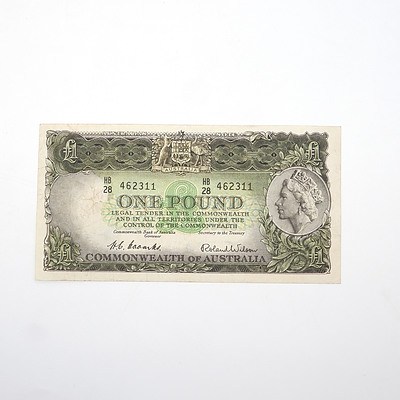 Commonwealth of Australia Coombs/Wilson One Pound Note, HB28 462311