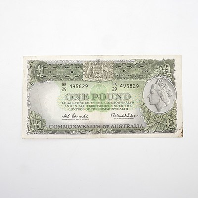 Commonwealth of Australia Coombs/Wilson One Pound Note, HK29 495829