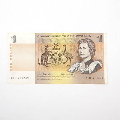 Commonwealth of Australia Coombs/ Wilson $1 Paper Note, AEH413239