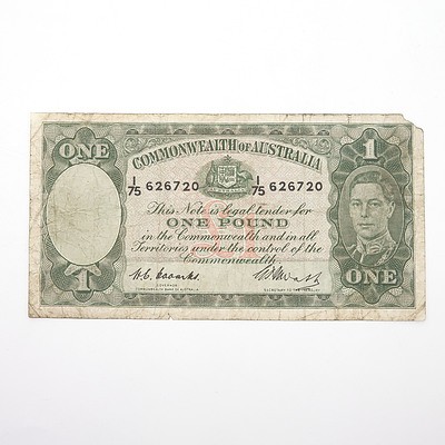Commonwealth of Australia Coombs/Watts One Pound Note, I75 626720