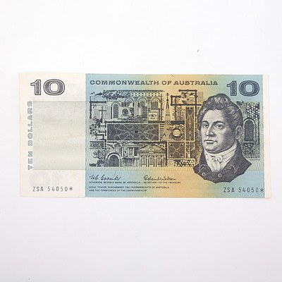 Scarce Commonwealth of Australia $10 Star Note, Coombs/ Wilson ZSA54050*