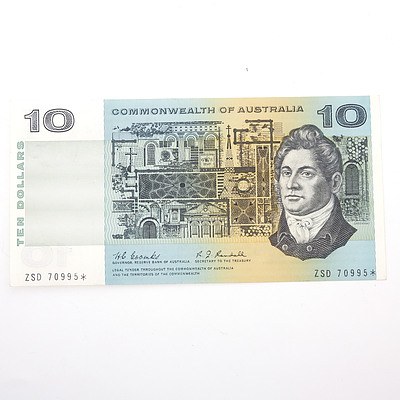 Scarce Commonwealth of Australia $10 Star Note, Coombs/Randall ZSD70995*