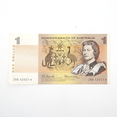 Scarce Commonwealth of Australia $1 Star Note, Coombs/Wilson ZAB42021*