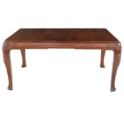 Good French Art Deco Solid Walnut Ten Person Extension Dining Suite Circa 1925