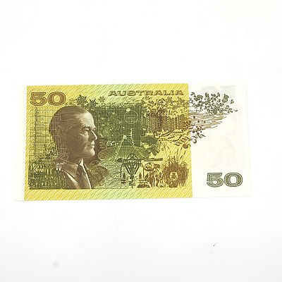 Australian Uncirculated $50 Phillips/ Wheeler Paper Note, YAJ601709