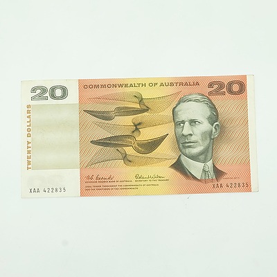 1966 Commonwealth of Australia Coombs/Wilson First Prefix $20 Note, XAA422835